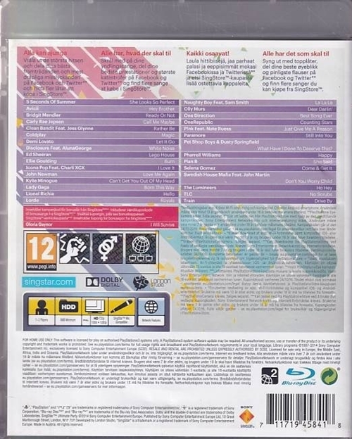 SingStar Ultimate Party - PS3 (B Grade) (Genbrug)